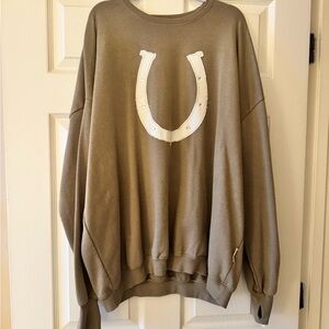 Brown/greeb free people Sweatshirt